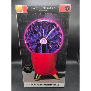 FAO Schwarz Lightning Plasma Ball Touch & Sound Reactive Red Decorative Accent 1